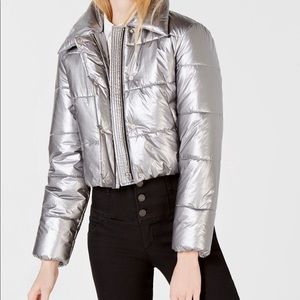 Bar lll cropped metallic puffer